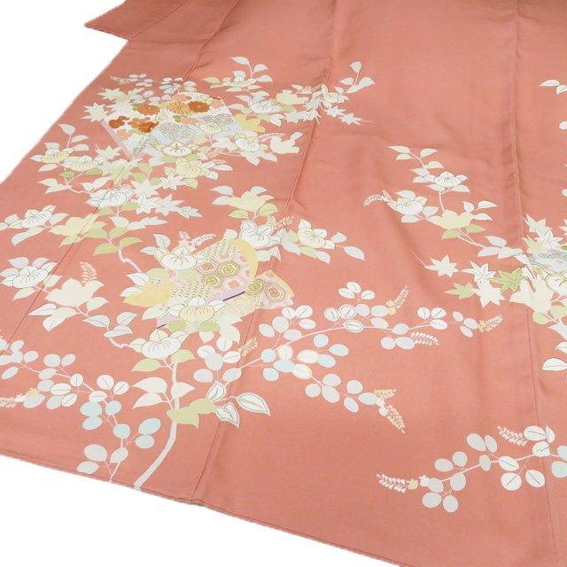 特選 訪問着 着物 中古 正絹 袷 紋付き 金駒刺繍 千總 高島屋扱い 花模様 和本 東雲色 多色 身丈162cm 裄64.5cm M きもの北條 A1196-4の画像
