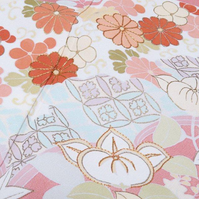 特選 訪問着 着物 中古 正絹 袷 紋付き 金駒刺繍 千總 高島屋扱い 花模様 和本 東雲色 多色 身丈162cm 裄64.5cm M きもの北條 A1196-4の画像
