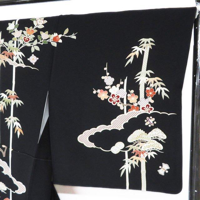 特選 訪問着 着物 中古 正絹 袷 金駒刺繍 植物文様 松竹梅 橘 宝物
