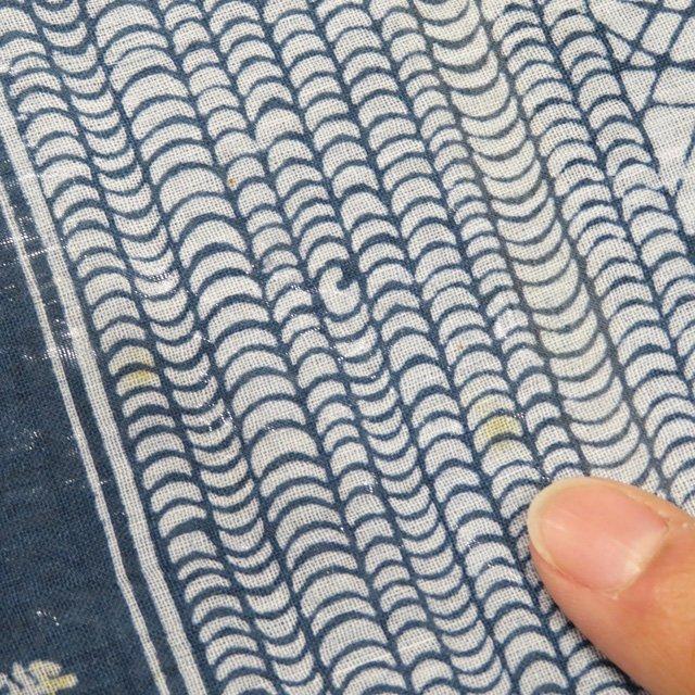 特選 夏物 夏着物 反物 浴衣 着物 未仕立て 新古品 麻 カジュアル 竺仙 小千谷 花模様 薄い青色 藍色 きもの北條 A1200-12の画像