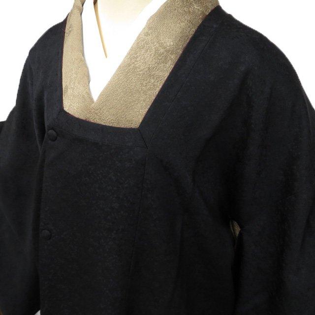 道行コート コート 着物 中古 正絹 リバーシブル 反端付き 地模様 花