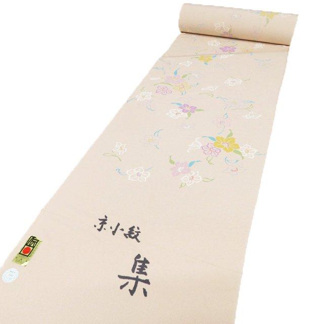 反物 着物 未仕立て 小紋 新古品 正絹 カジュアル 縮緬地 花模様 灰梅色 多色 きもの北條 A1204-3 反物 着物 未仕立て 小紋 新古品 正絹 カジュアル 縮緬地 花模様 灰梅