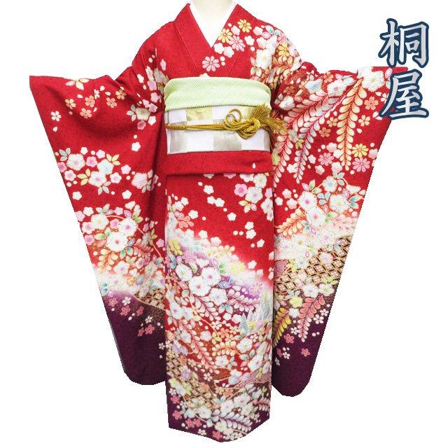 特選 振袖 着物 中古 正絹 桐屋 翠山工房 徳永憲峯 辻が花 絞り 地模様 金通し 瑠璃色 多色 身丈163cm 裄67.5cm L きもの北條 A1052-6 特選 振袖 着物 中古 正絹 桐屋 翠山工房 徳永憲峯 辻が花 絞り 銀通し
