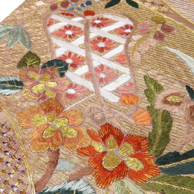 袋帯 中古 リサイクル 正絹 フォーマル 仕立て上がり 六通 汕頭刺繍