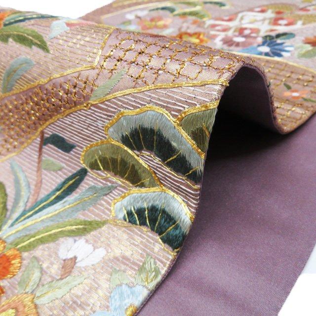 袋帯 中古 リサイクル 正絹 フォーマル 仕立て上がり 六通 汕頭刺繍