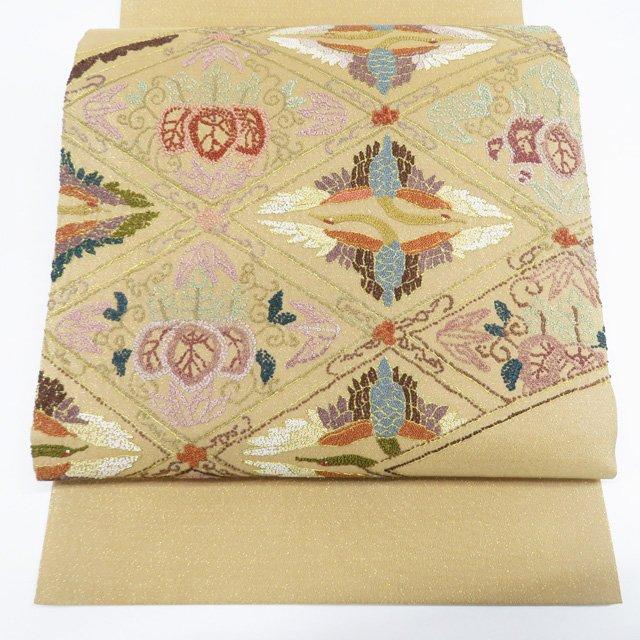 袋帯 未使用 正絹 フォーマル 仕立て上がり お太鼓柄 相良刺繍 中国 