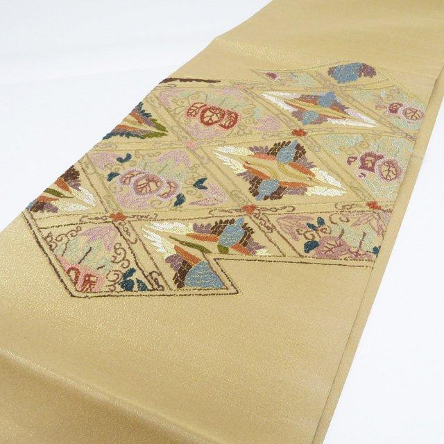 袋帯 未使用 正絹 フォーマル 仕立て上がり お太鼓柄 相良刺繍 中国 