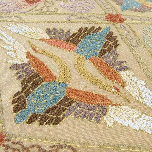 袋帯 未使用 正絹 フォーマル 仕立て上がり お太鼓柄 相良刺繍 中国