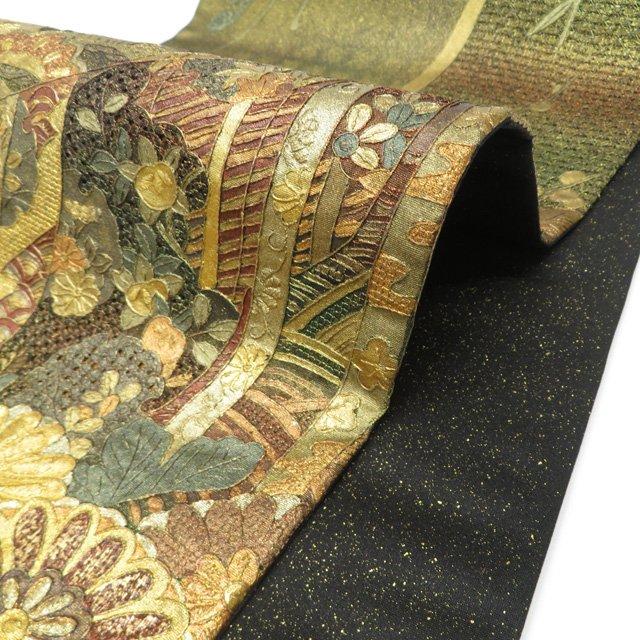 袋帯 未使用 正絹 フォーマル 六通 汕頭刺繍 スワトウ 中国刺繍 花模様