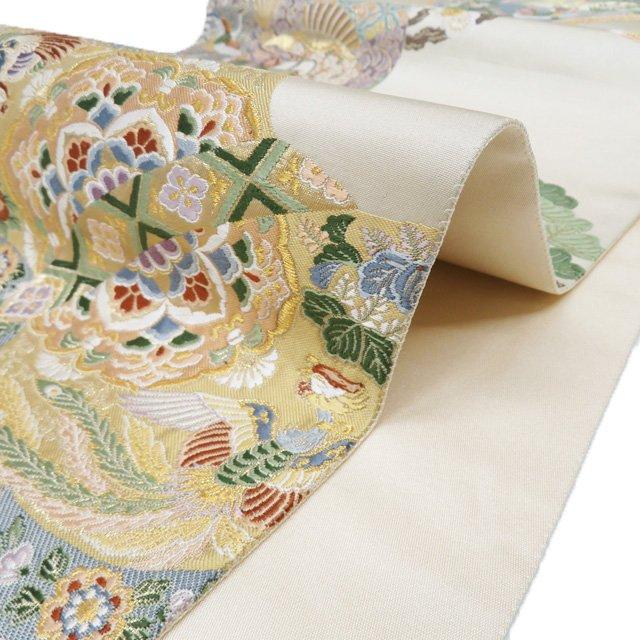 袋帯 中古 リサイクル 正絹 フォーマル 仕立て上がり 六通 花鳥模様 箔 