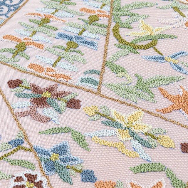 袋帯 未使用 正絹 フォーマル 仕立て上がり 六通 相良刺繍 花鳥模様 金糸 きもの北條 A1252-15の画像