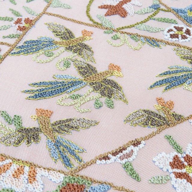 袋帯 未使用 正絹 フォーマル 仕立て上がり 六通 相良刺繍 花鳥模様 金糸 きもの北條 A1252-15の画像