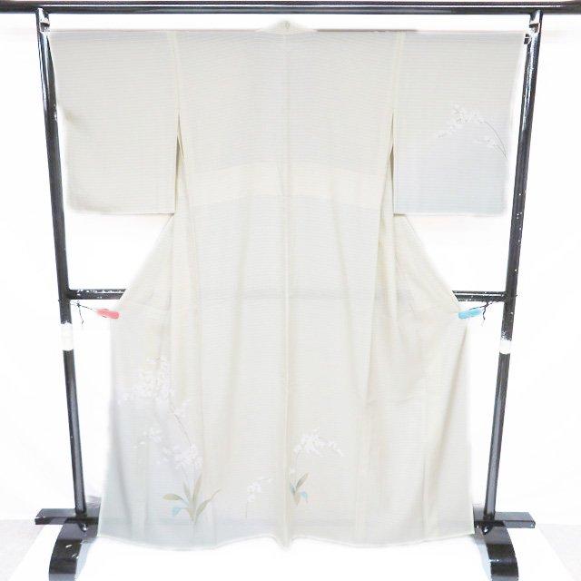 夏物 夏着物 付下げ 付け下げ 訪問着 着物 中古 正絹 花の図 暈し 女郎花色 多色 身丈164cm 裄68cm L きもの北條 A1255-15の画像