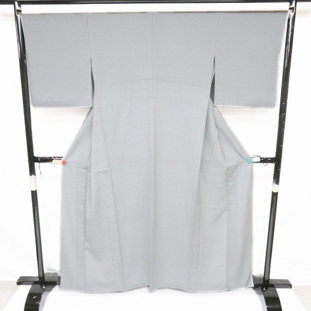 小紋 着物 中古 正絹 単衣 カジュアル 水玉模様 点模様 浅葱色 水色 身丈160cm 裄68.5cm Ｍ きもの北條 A1270-9の画像