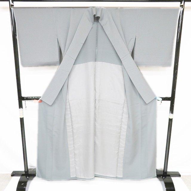 小紋 着物 中古 正絹 単衣 カジュアル 水玉模様 点模様 浅葱色 水色 身丈160cm 裄68.5cm Ｍ きもの北條 A1270-9の画像