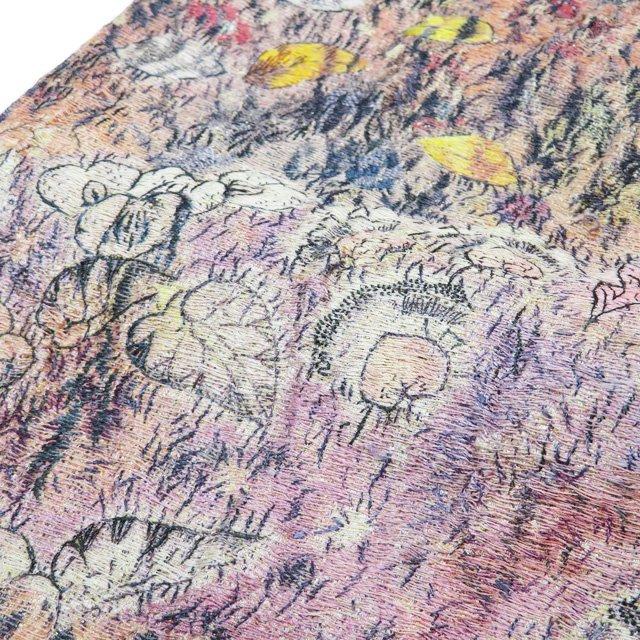 付下げ 付け下げ 訪問着 着物 中古 袷 乱針刺繍 中国刺繍 植物文様 金通し 江戸鼠色 多色 身丈158cm 裄63cm M きもの北條 A1274-5_6