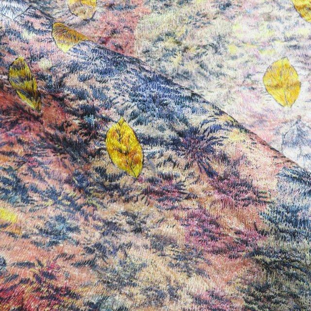 付下げ 付け下げ 訪問着 着物 中古 袷 乱針刺繍 中国刺繍 植物文様 金通し 江戸鼠色 多色 身丈158cm 裄63cm M きもの北條 A1274-5_7