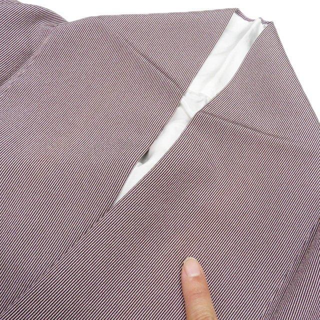 小紋 江戸小紋 着物 中古 正絹 袷 カジュアル 万筋 薄葡萄色 紫紺色