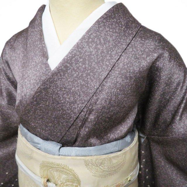 訪問着 着物 中古 正絹 袷 セミフォーマル 絞り染め 江戸鼠色 身丈 