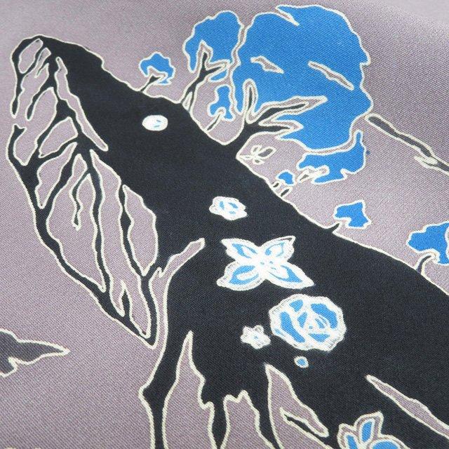特選 名古屋帯 なごや帯 中古 リサイクル 正絹 カジュアル 仕立て上がり 作家物 落款 クジラの図 胡桃染色 多色 きもの北條 A1328-15の画像