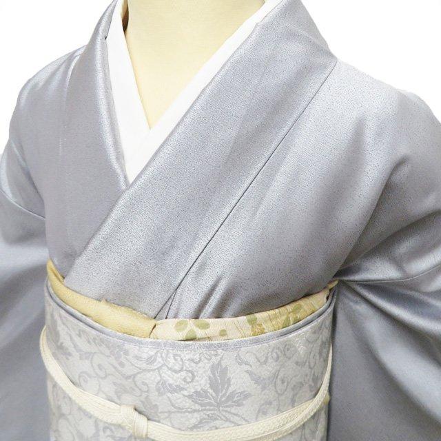 特選 訪問着 お召し 御召 着物 中古 袷 とみや織物 七代目 伊兵衛 モネ 睡蓮 反端付き 銀鼠色 身丈161cm 裄65cm M きもの北條 A1336-7の画像