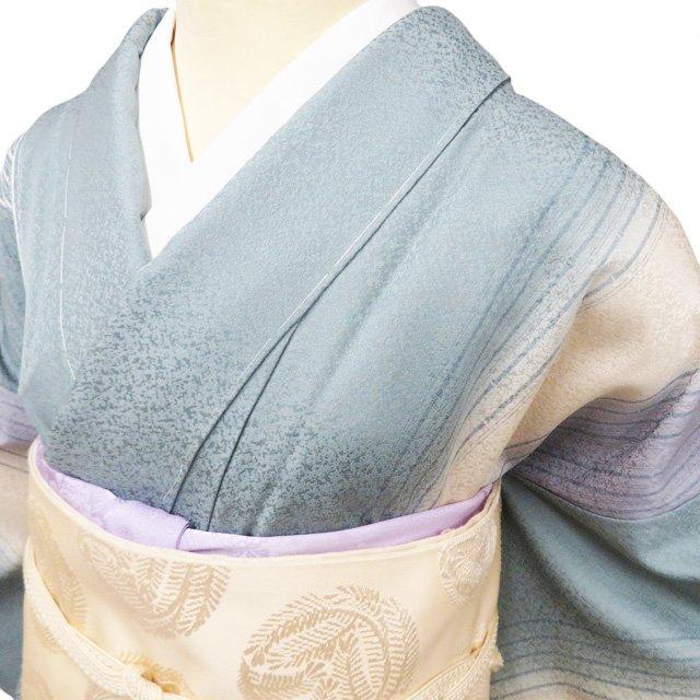 特選 付下げ 付け下げ 訪問着 着物 未使用 螺鈿 袷 葡萄文 竹縞模様 湊