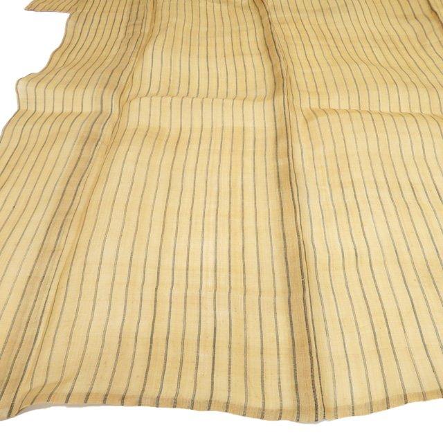 特選 夏物 夏着物 芭蕉布 着物 中古 カジュアル 縦縞模様 ストライプ 枯色 黒色 身丈157.5cm 裄62.5cm M きもの北條 A1347-1の画像