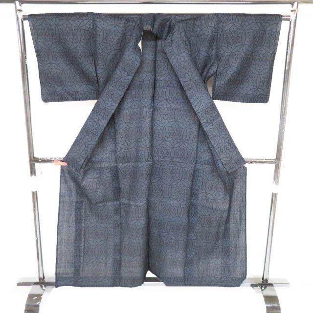 特選 夏物 宮古上布 夏着物 着物 中古 苧麻 カジュアル 素材 材料 幾何