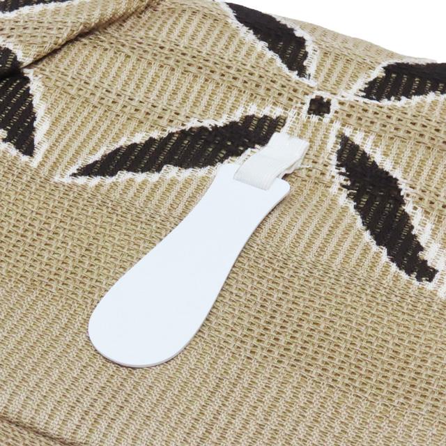 夏物 夏帯 作り帯 つけ帯 中古 リサイクル 正絹 羅 カジュアル 仕立て上がり 七宝文 白橡色 黒茶色 きもの北條 A1359-13の画像
