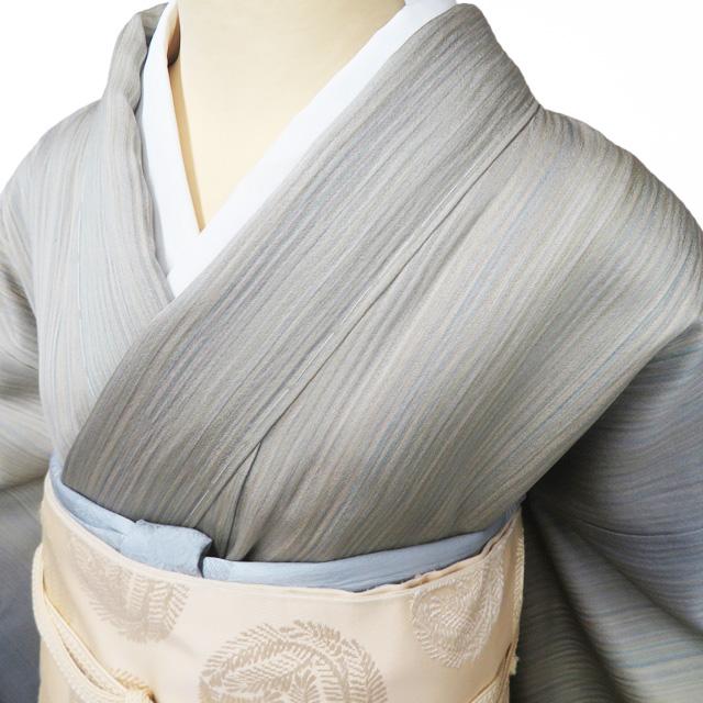 付下げ 付け下げ 訪問着 着物 未使用 正絹 袷 フォーマル 蝙蝠の図 灰みの黄緑系色 多色 身丈156.5cm 裄64cm M きもの北條 A1362-1の画像