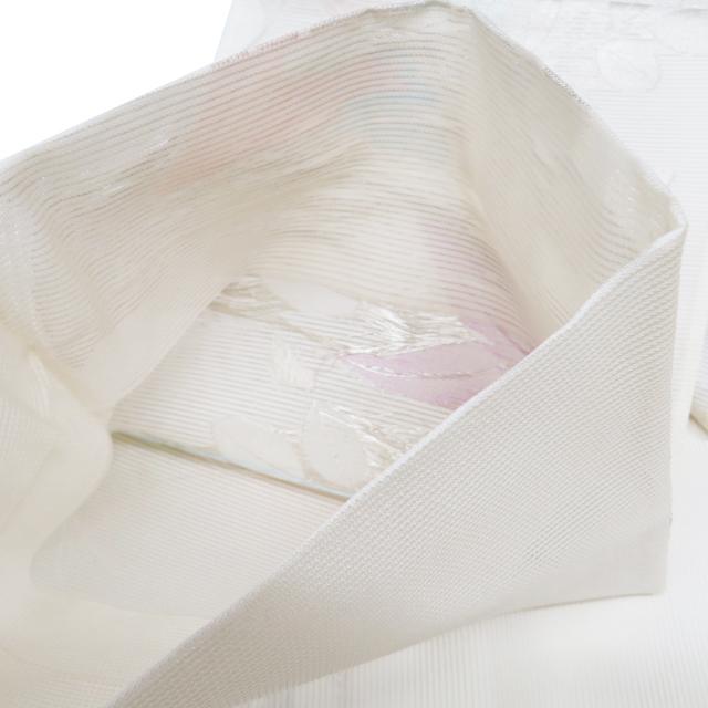 夏物 夏帯 袋帯 未使用 新古品 正絹 フォーマル 未仕立て 六通 花模様