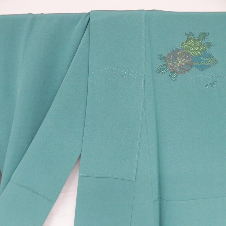 付下げ 付け下げ 訪問着 着物 中古 正絹 袷 紋付 汕頭刺繍 中国刺繍 暈