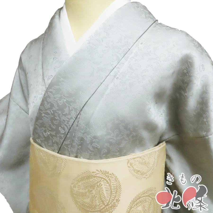 色無地 着物 中古 正絹 袷 紋付き セミフォーマル 三越扱い 地模様 