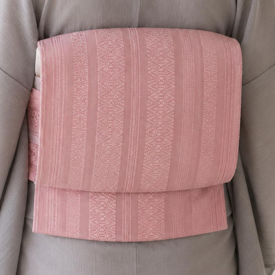 夏物 夏帯 名古屋帯 なごや帯 八寸 中古 リサイクル 正絹 カジュアル 仕立て上がり 全通 博多織 献上柄 退紅色 きもの北條 A1390-19 夏物 夏帯 名古屋帯 なごや帯 八寸 中古 リサイクル 正絹 カジュアル