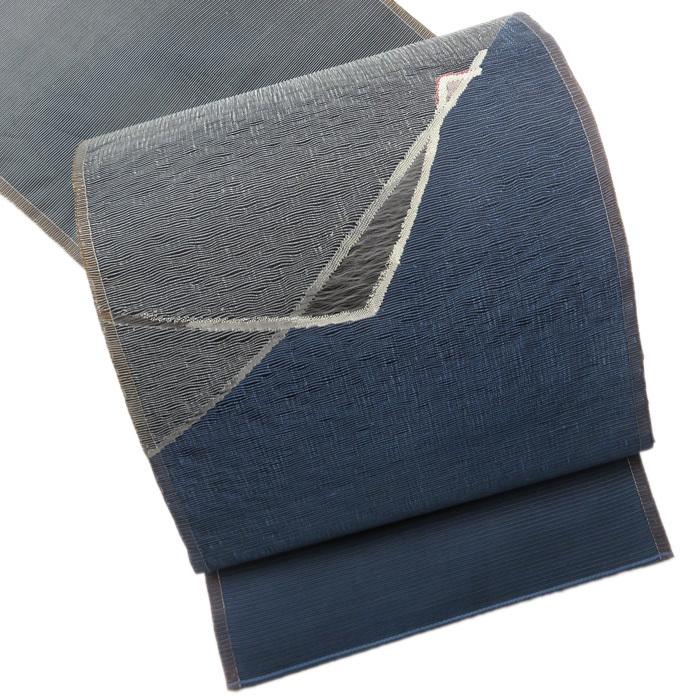 20％OFF】 ☆きもの北條☆ 夏物 銀糸 モダンな幾何学模様 グレー 袋帯  