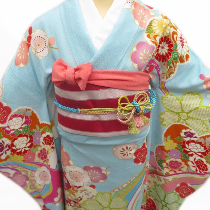 袋帯 ☆きもの北條☆ 振袖用 縞模様 リサイクル 着物 成人式 結婚式 ...