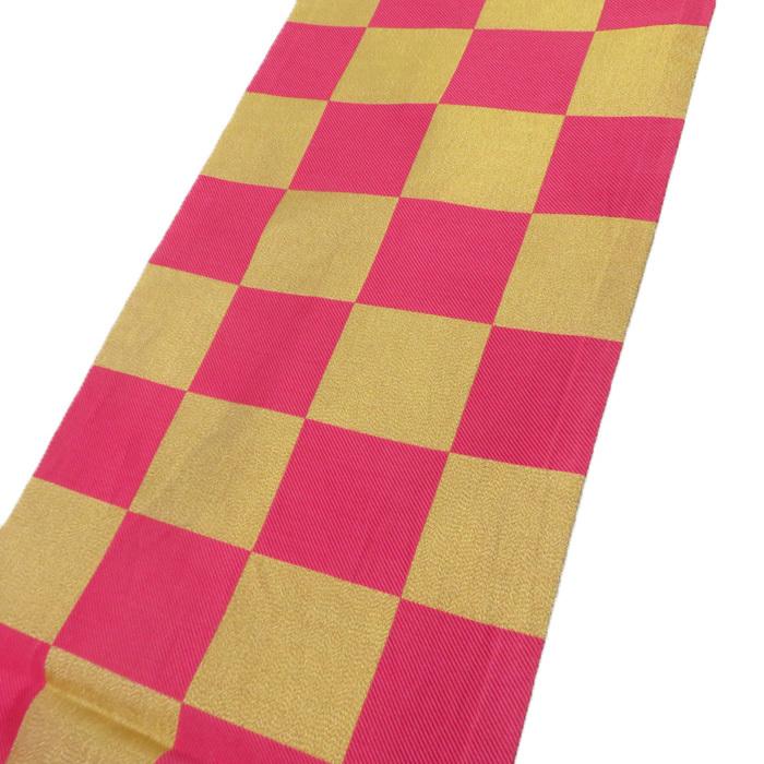FINAL PRICE】 ☆きもの北條☆ 振袖用 袋帯 市松模様 リサイクル 成人 