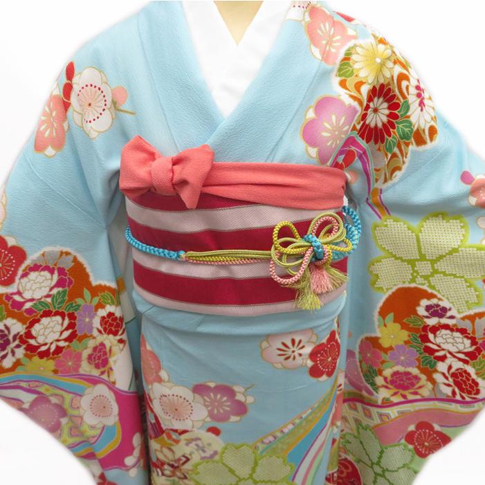 FINAL PRICE】 振袖用 袋帯 縞模様 リサイクル 着物 成人式 結婚式 