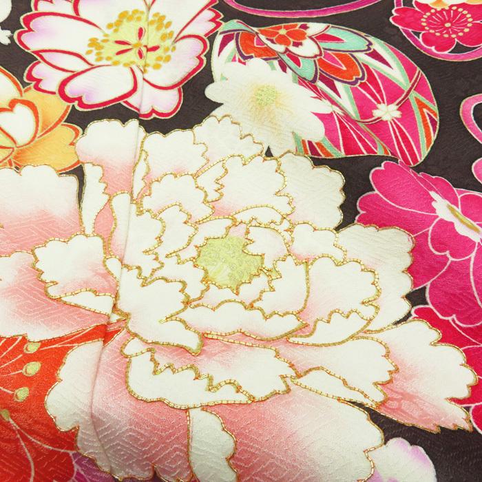 ☆きもの北條☆ 振袖 正絹 花模様 金駒刺繍 成人式 結婚式 結納 