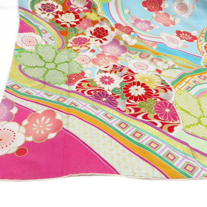 N-359◇新品 洗える着物 金駒刺繍 成人式 トールサイズ 仕付け糸付 振袖 N-359◇新品 洗える着物 金駒刺繍 成人式 トールサイズ 仕付け糸付