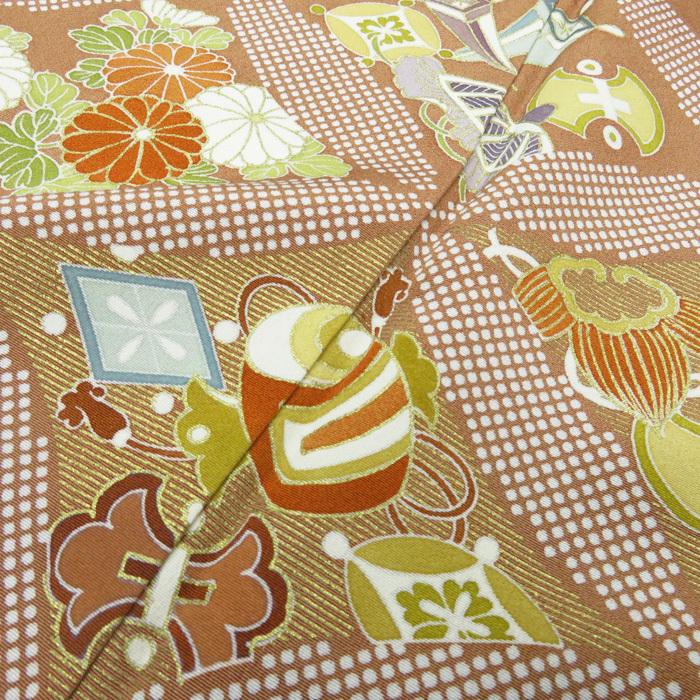 激安特価 着物 ちそう 千總 色留袖 和服 中古 M A664 7 土器色 落ち着きのある彩り 七宝に宝物と花の図 特選 色留袖 Portalcultura Net Br