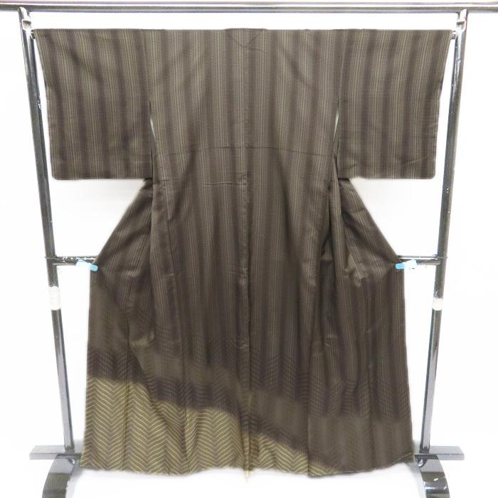 ☆きもの北條☆ 特選 御召 お召し 洒落味豊かなモダンな逸品 ワイド 