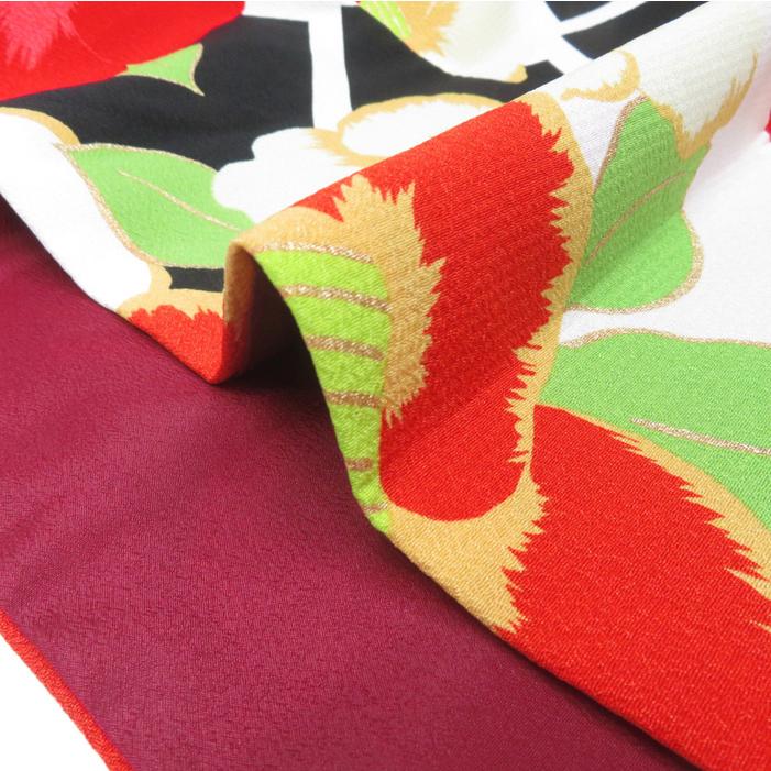 ☆きもの北條☆ キスミス 振袖 ポリエステル 花模様 椿 成人式 結婚式  