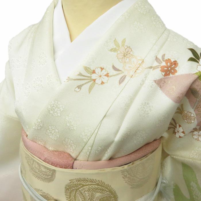 ★きもの北條★ 花の図　宝物　金駒刺繍　地模様　柔らかな雰囲気を纏う逸品　トール　桜色　訪問着　A695-1 L【新品】の画像