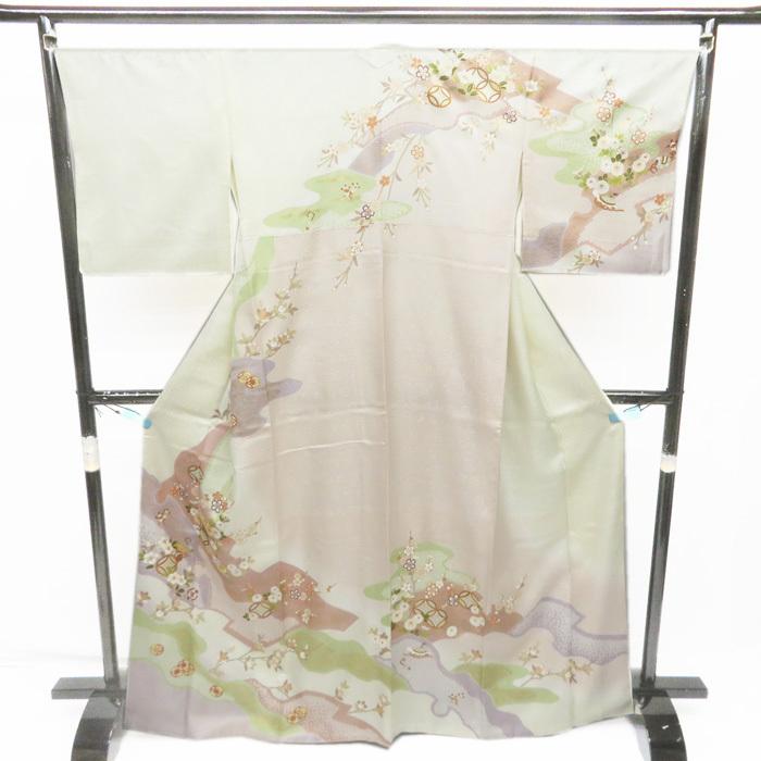 ★きもの北條★ 花の図　宝物　金駒刺繍　地模様　柔らかな雰囲気を纏う逸品　トール　桜色　訪問着　A695-1 L【新品】の画像