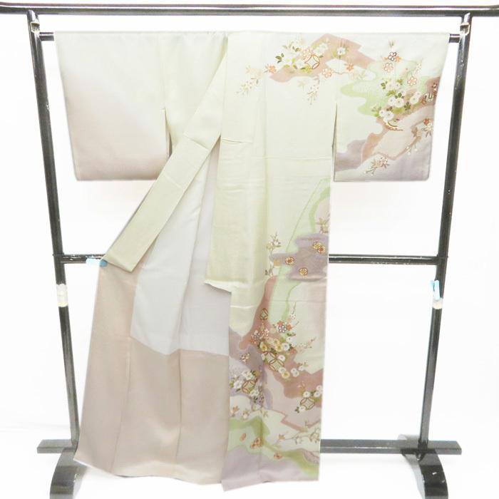 ★きもの北條★ 花の図　宝物　金駒刺繍　地模様　柔らかな雰囲気を纏う逸品　トール　桜色　訪問着　A695-1 L【新品】の画像