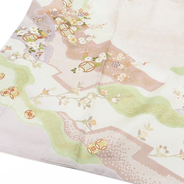 ★きもの北條★ 花の図　宝物　金駒刺繍　地模様　柔らかな雰囲気を纏う逸品　トール　桜色　訪問着　A695-1 L【新品】の画像