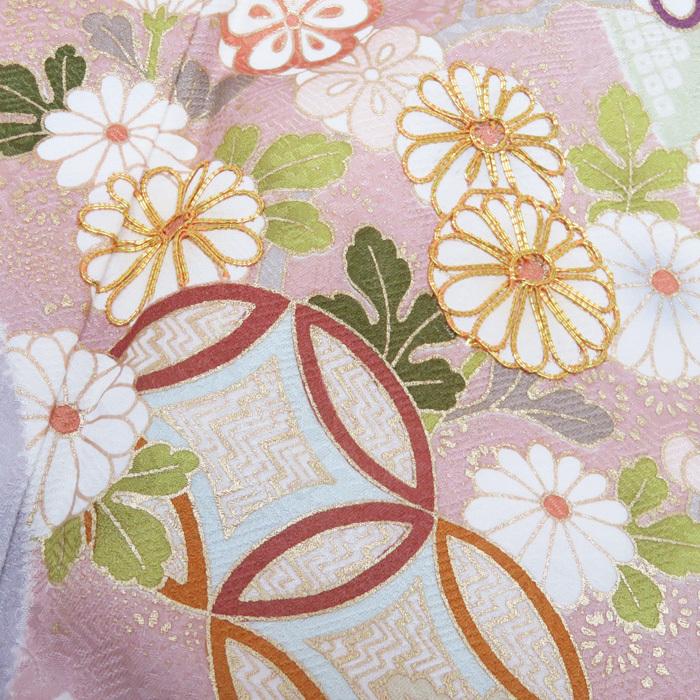 ★きもの北條★ 花の図　宝物　金駒刺繍　地模様　柔らかな雰囲気を纏う逸品　トール　桜色　訪問着　A695-1 L【新品】の画像