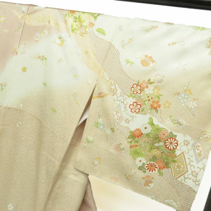 ☆きもの北條☆ 花の図 松竹梅 宝尽くし 金駒刺繍 地模様 装い彩る優雅 