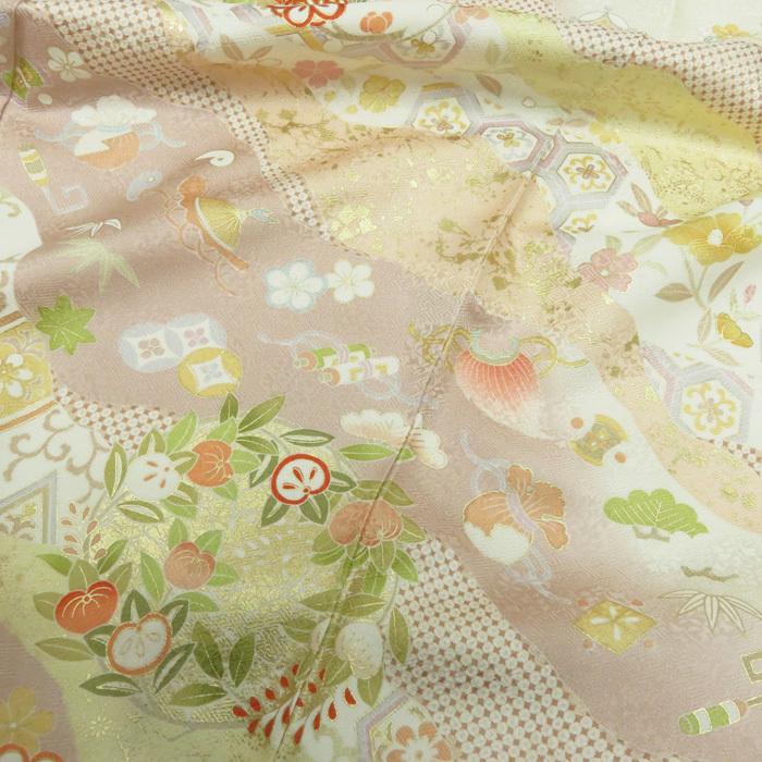 ☆きもの北條☆ 花の図 松竹梅 宝尽くし 金駒刺繍 地模様 装い彩る優雅 